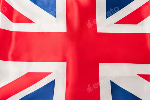 Preview: top view of british flag with red cross