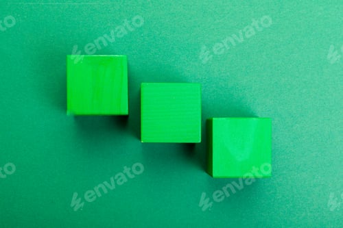 Preview: wood cube building blocks, close up. creative photo