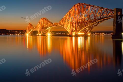 Preview: The illuminated Forth rail bridge