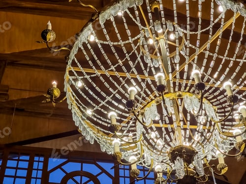 Preview: luxury crystal chandelier decoration with golden mirror effect.Luxurious Crystal chandelier Lamp on