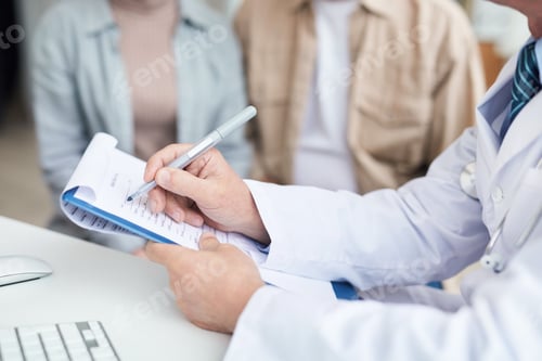 Couple Consults with Doctor During Medical Appointment