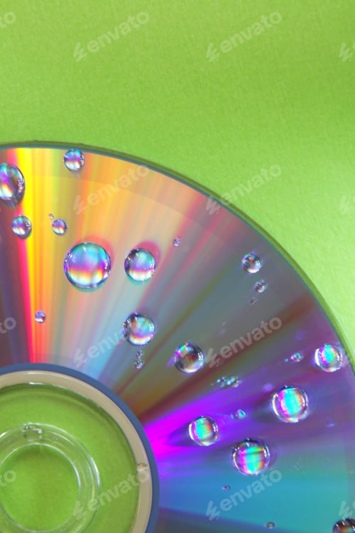 Preview: Water drops on a cd.