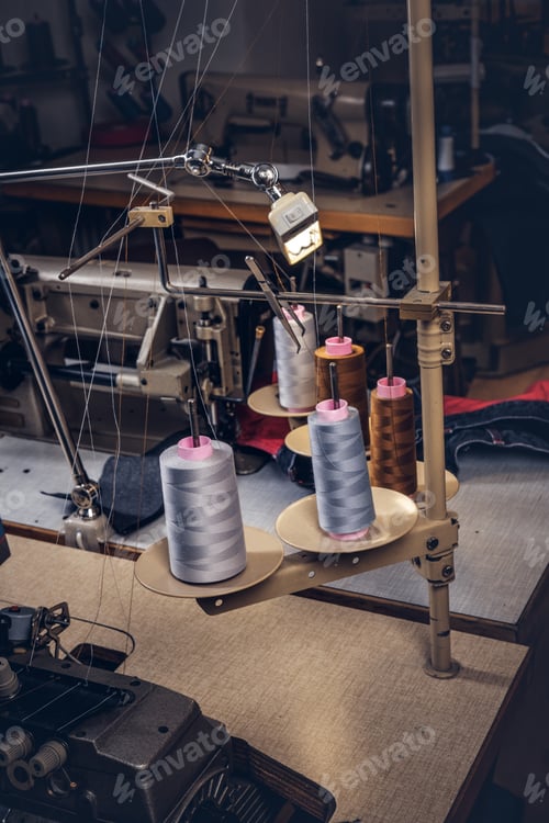 Preview: Picture of a tailor's desktop at the sewing workshop.