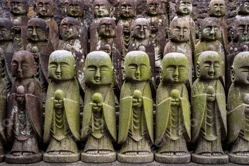 Preview: Jizo statues at the Hasedera Temple in Kamakura Japan. Guardian deities of children