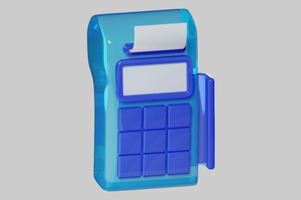 Preview: Cartoon blue cash register machine