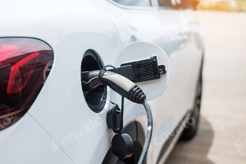 Preview: Electric car charging battery at EV charger station