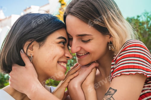 Preview: Loving lesbian couple having a date.