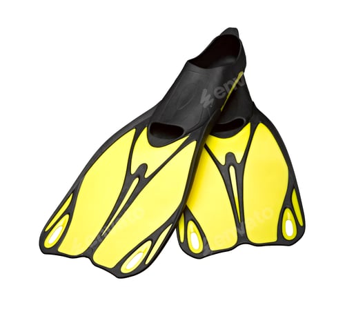 Preview: Yellow Flippers isolated on the white background