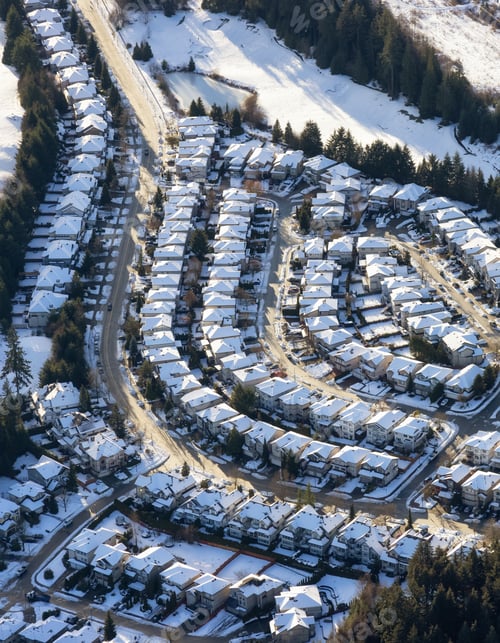 Preview: Aerial View of Residential Homes in a neighborhood of suburban modern city