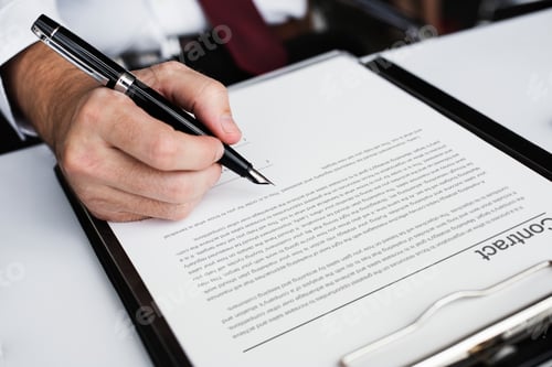 Preview: Hand signing business contract