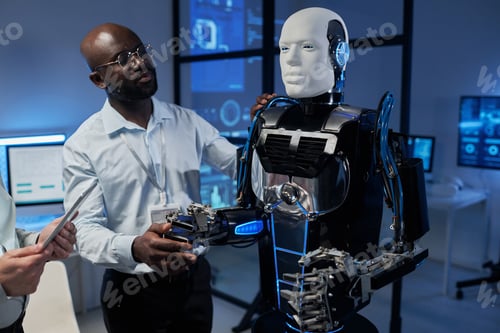 Preview: Engineer controlling robot from digital tablet