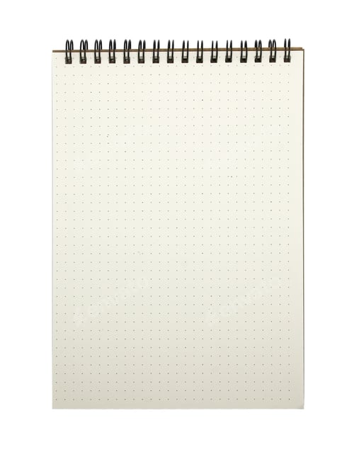 Preview: The notebook has a dot point with a looped spine isolated on white background