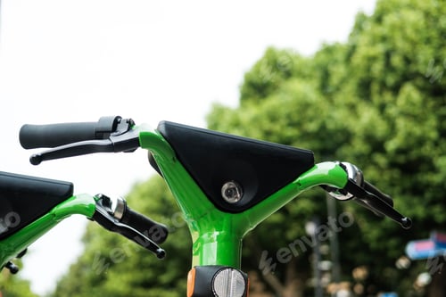 Preview: E-scooters parked in a street in London.