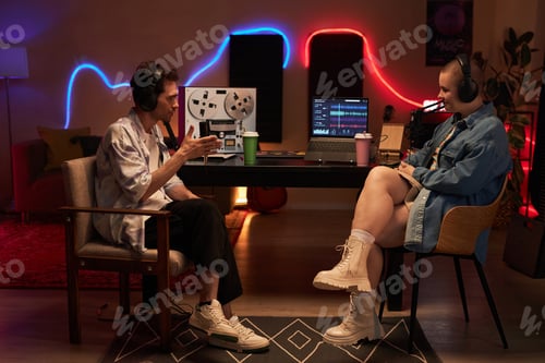 Preview: Interviewer and Young Blogger in Podcast Room
