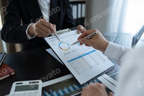 Preview: team of business people working together in the office Meeting to analyze, discuss, brainstorm infor