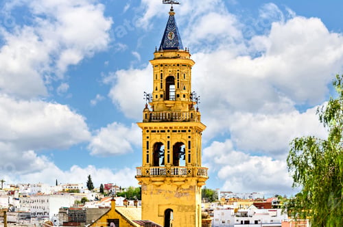 Preview: Mesmerizing view of bell tower of the church of Santiago de Alcala de Guadaira