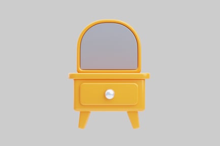 Preview: Yellow mirror dresser table