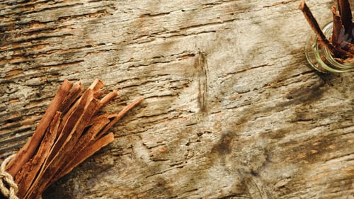 Preview: Cinnamon Sticks On Table.Top View