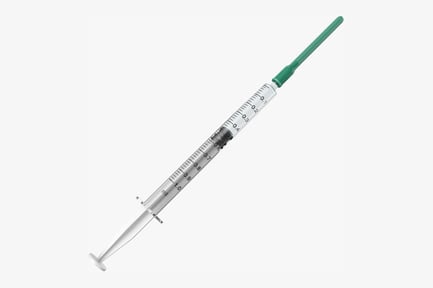 Preview: Syringe with Green Plunger and Graduated Barrel