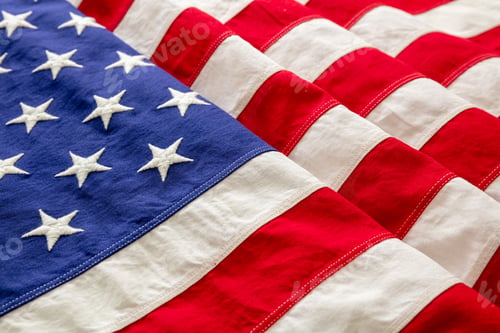 Preview: USA flag, US of America sign symbol background, closeup view