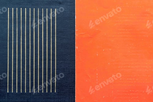 Preview: The Combined Textured Corrugated Black Leather Material With Yellow Strips And The Old Shabby Red
