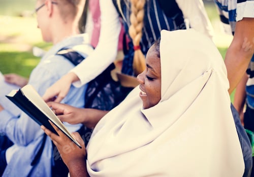 Preview: Diverse children studying outdoor