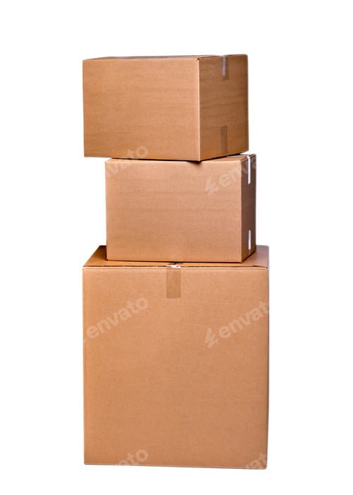 Preview: cardboard boxes isolated on white