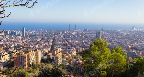 Preview: Landscape of the Carmel neighborhood under the sunlight in Barcelona, Spain