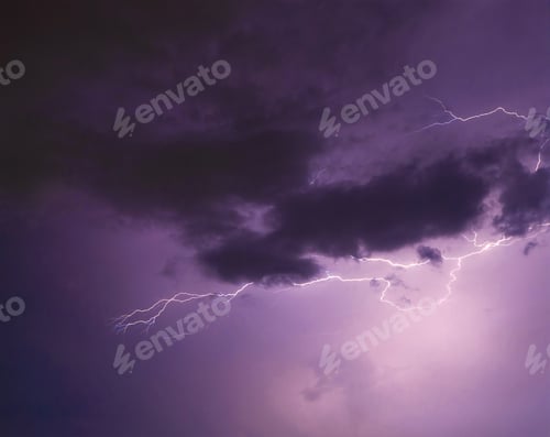 Preview: Realistic lightning isolated Electricity. Natural light effect, glowing background .