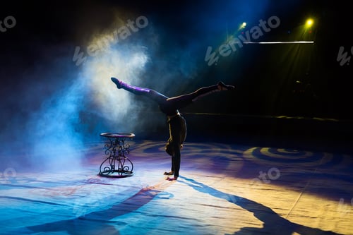 Vista previa: Acrobat performs a difficult trick in the circus