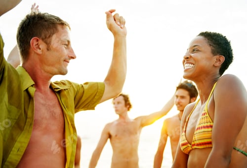 Preview: Beach Dancing Party Vacation Bikini Cheerful Concept