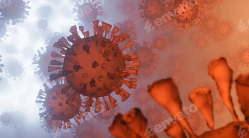Preview: Coronavirus 2019-nCov novel coronavirus concept. Microscope virus close up.