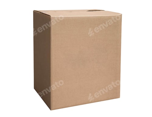 Preview: Blank Brown Cardboard Box Isolated on White Background
