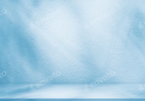 Preview: Light blue for summer background,podium for product display with white gradient on floor and wall