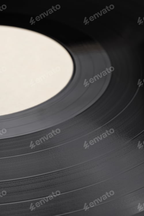 Preview: LP vinyl record with blank white label.