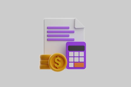 Invoice with coins and calculator