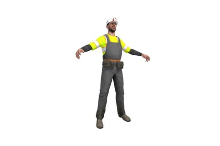 Preview: Construction worker in safety vest with outstretched arms