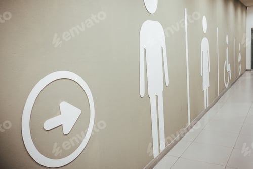 Preview: Toilet or WC, restroom with a gender icon