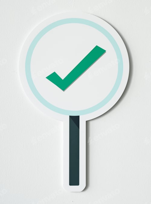 Preview: Right tick sign icon isolated