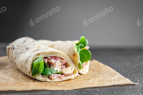 Preview: wrap ham, vegetable, cheese, lettuce tortilla fresh tasty eating cooking appetizer meal food snack