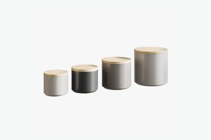 Preview: Modern Kitchen Canisters with Wooden Lids