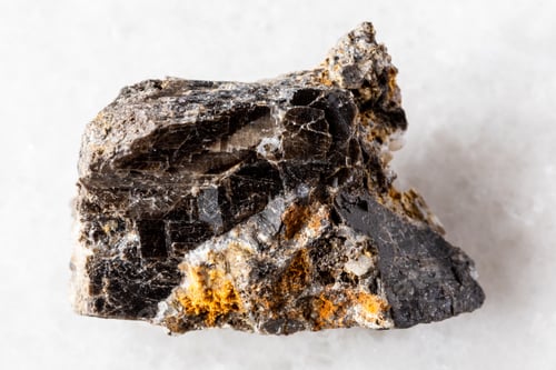 Preview: sample of raw anthraconite mineral on white