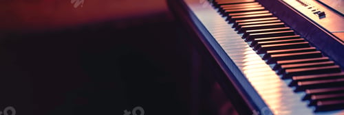 Preview: Musical background with piano keys and space for a text.