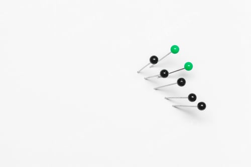 Preview: Group of pushpins isolated over white background