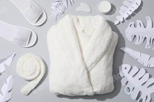 Preview: Bath accessories and supplies, composition with bathrobe
