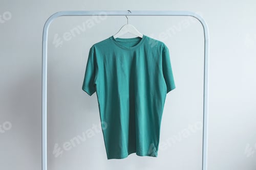 Preview: Teal Green Color T-shirt Mockup