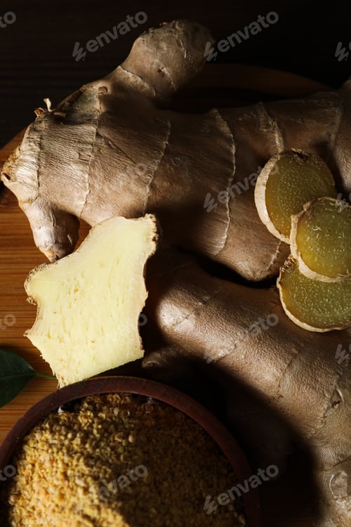 Preview: Seasoning and spices concept - ginger, homemade seasoning
