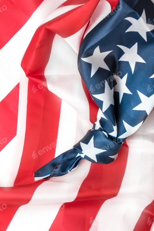 Preview: Knotted American Flag Background in Red, White, and Blue