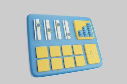 Preview: Cute cartoon sound mixer panel