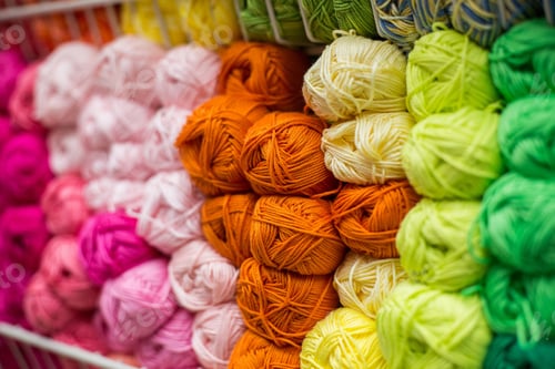 Preview: Colored balls of yarn. Knitting needles. Crocheting yarn